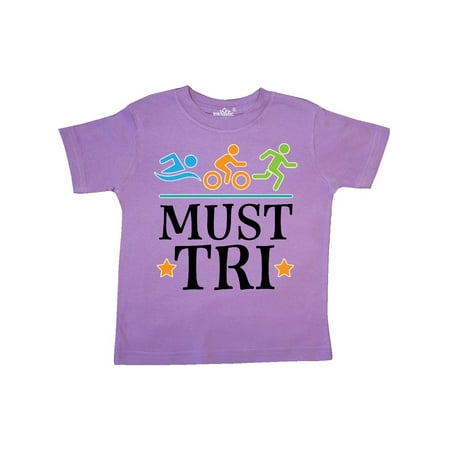 

Inktastic Triathlon Sports Gift Must Tri Gift Toddler Boy or Toddler Girl T-Shirt