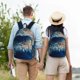 thumbnail image 4 of Disketp White Jellyfish Dansing in the Ocean print Canvas Backpack Lightweight Travel Daypack Student Rucksack Laptop Backpack-, 4 of 5