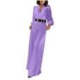 thumbnail image 2 of Taylonsss Women's Fashion Long Sleeve V-Neck Sequined Jumpsuit with Detachable Belt Ideal for Evening Parties Weddings and Holiday Celebrations, 2 of 7
