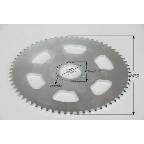 #35 3/8" Pitch 65T Sprocket Chain Wheel Drive 6 holes for Scooter Go-Kart eBike