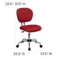 thumbnail image 5 of Pemberly Row Mid-Back Fabric Mesh Office Swivel Chair in Red, 5 of 7