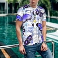 thumbnail image 6 of Hirioo Butterflies for Men's Baseball T-shirt Shirts Short Sleeve Casual Summer Button Stretch T Shirts,Size S-4XL-Medium, 6 of 7