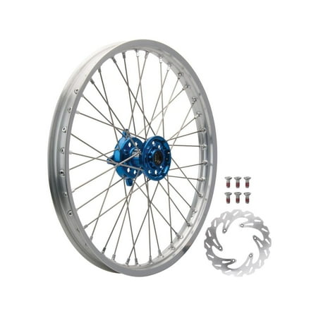 Tusk Impact Complete Front Wheel Package 21 x 1.60 Silver Rim/Silver Spoke/Blue Hub For Yamaha YZ250X 2016
