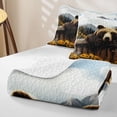 thumbnail image 4 of Erosebridal Rustic Wood Quilt King for Boys Men, Grizzly Bear Print King Coverlet Set, Brown, 3pcs, 4 of 7