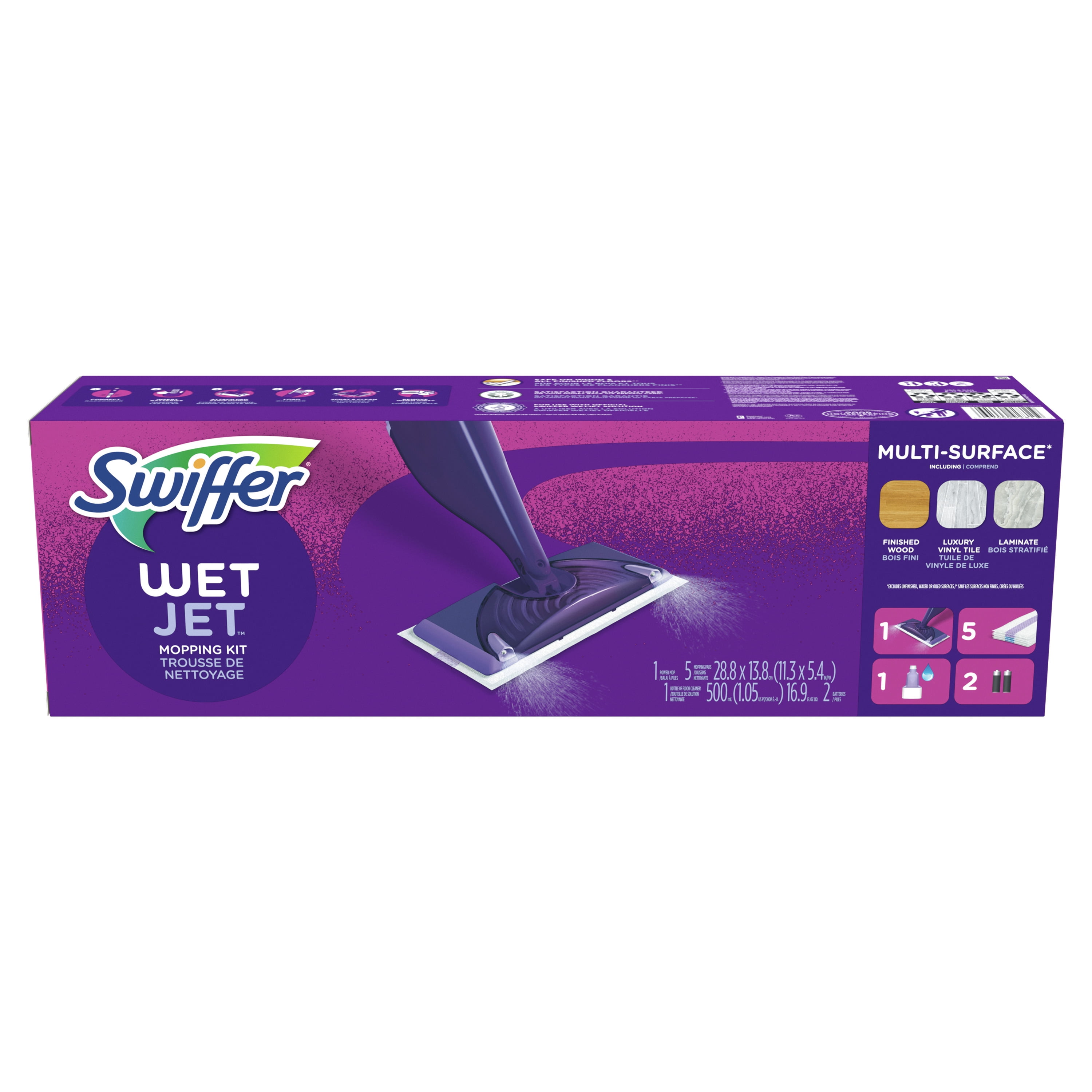 Swiffer WetJet Mop Starter Kit 1 Spray Mop, 5 Mopping Pads, 1 Floor Cleaner Liquid Solution 16.9 oz - image 3 of 15