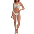 thumbnail image 2 of INSPIRE CHIC Women's Lace Trim Plunge Wireless Push Up Everyday Bras Spaghetti Straps Lightweight No Show Triangle Bra M Light green, 2 of 4