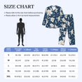 thumbnail image 2 of Mens Pajamas Set, Lilies Flowers Navy Blue Button Down Long Sleeve Loungewear Sleepwear Pjs sets for Men, 2 of 5