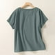thumbnail image 4 of Camiseta Suelta de Color Sólido de Manga Corta con Cuello en V, Camiseta Ligera para Diario Y Oficina, 4 of 7