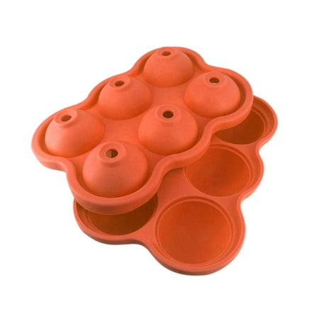 

Mnjin Silicone Ice Ball Mold Silicone Ice Ball Mold Silicone 6-hole Ice Ball Mold Orange
