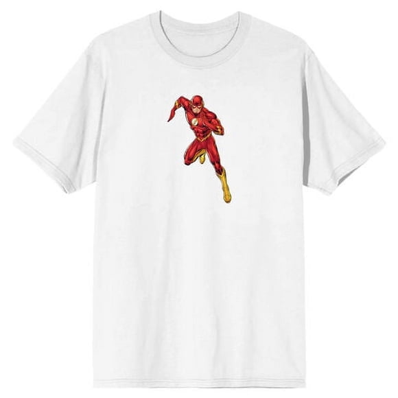 The Flash Tee-Shirt Graphique Blanc pour Hommes Super-Héros Pose de Pouvoir-TG