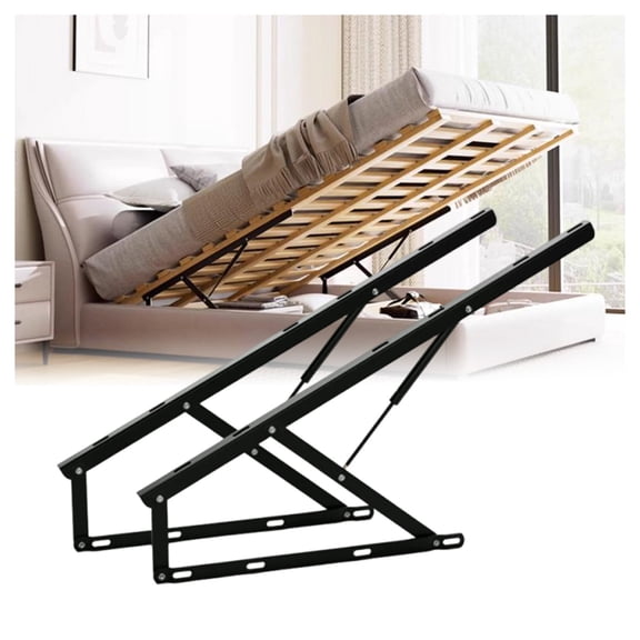 Gas Spring Bed Storage Lift Kit, Storage Box Bed Lifter,Hydraulic Support Rod, Folding Lift Up Spring Hinges for Divan Box Bed Sofa Storage DIY Project
