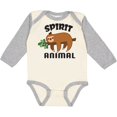 thumbnail image 3 of Inktastic My Spirit Animal is a Sloth with Sloth Illustration Boys or Girls Long Sleeve Baby Bodysuit, 3 of 5