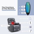 thumbnail image 5 of Danrelax Electric Power Lift Chair Recliner Sofa for Elderly with Vibration Massage and Lumbar Heated, 2 Side Pockets and Cup Holders, USB Ports, Convenient Remote Control, 5 of 8