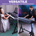 thumbnail image 6 of Liquid Stands Piano Keyboard Stand - Z Style Adjustable and Portable Heavy Duty Music Stand for Kids and Adults -Fits 54-88 Key Electric Pianos - Sturdy Musical Keyboard Stand (Black), 6 of 8