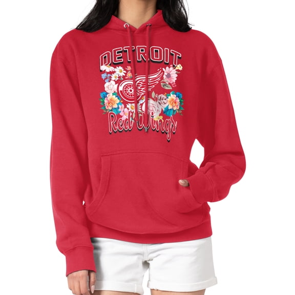 Women's G-III 4Her by Carl Banks Red Detroit Red Wings Flower Logo Pullover Hoodie