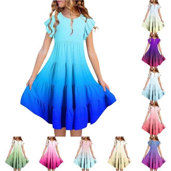 Girls Dress Fashion Lovely Elegant Warm for Summer and Casual Gentle Fancy Lightweight Dress Set