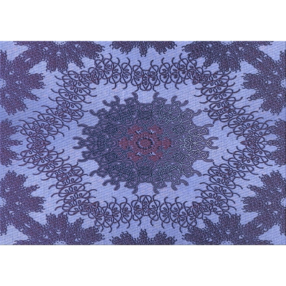 Ahgly Company Machine Washable Indoor Rectangle Transitional Sky Blue Area Rugs, 6' x 9'