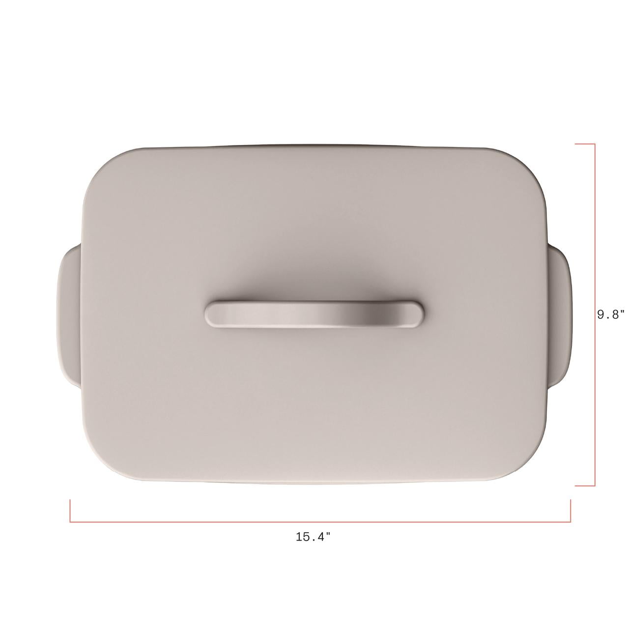 Beautiful 9”x13” Covered Stoneware Baking Dish, Porcini Taupe by Drew Barrymore