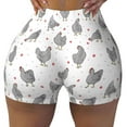 thumbnail image 2 of Haiem Funny Chicken No Front Seam Biker Shorts for Women Yoga Workout Gym Bike Shorts with Tummy Control Moisture-Wicking-X-Large, 2 of 9