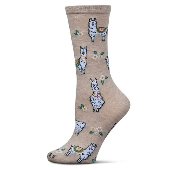 MeMoi Women's Alpaca Rayon From Bamboo Crew Socks - Womens - Female, 9-11, Oatmeal