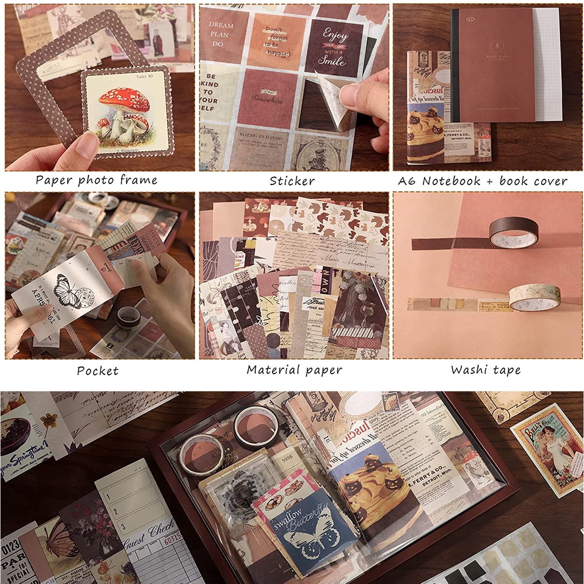 GOTYDI Aesthetic Scrapbook Kit Vintage Junk Journal Kit with