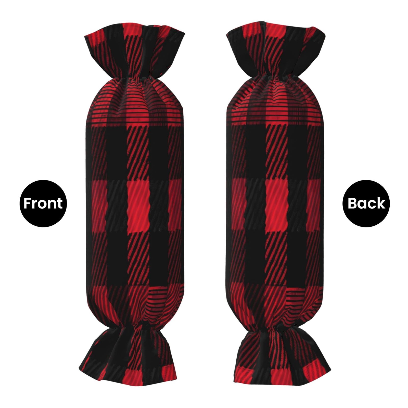 Candy Throw Pillow Travel Cervical Pillow Cylindrical Neck Body Cushion With Insert For Bed Couch Home Decor 9.8x24.4in A Seamless Pattern Of Red And Black Plaid