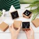 thumbnail image 5 of Juego de 16 cajas de cartón Kraft para joyería, caja cuadrada de cartón para regalo, 5 of 7