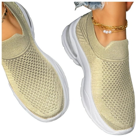 

Vedolay Flat Casual Shoes For Women Women Platform Loafers Comfort Non-Slip Casual Walking Shoes Khaki 10