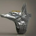 thumbnail image 4 of K-KED Ancient Egyptian Pharaoh Anubis God Ring Wolf Head for Men Party Delicate Jewelry Sz 7-11-01# Egyptian Wolf Head-12, 4 of 7