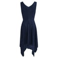 thumbnail image 5 of Wycnly Dresses for Women 2025 Party Prom Sexy Lace Empire Waist Irregular Swing Tank Knee-Length Dresses Solid Sleeveless V-Neck Midi Formal Dresses for Women Navy XXL, 5 of 5