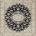 thumbnail image 1 of Ahgly Company Machine Washable Indoor Square Traditional Black Area Rugs, 6' Square, 1 of 7
