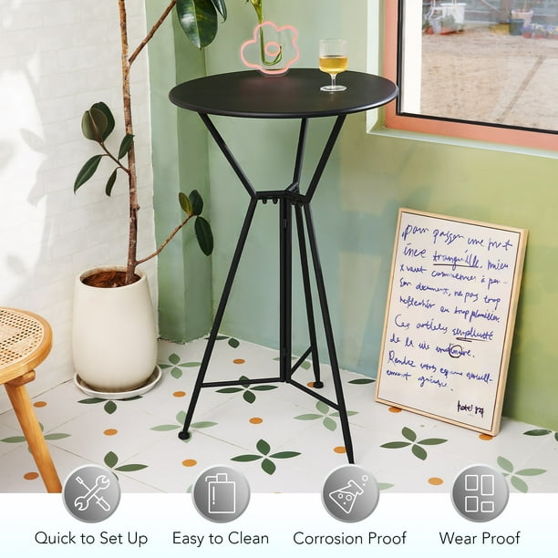 Bestco Pub Table w Counter Height Table Frame 24 Inch Round Table Top