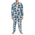 thumbnail image 3 of Balery Blue Excavator Pijama para Hombre de Dos Piezas con Manga Larga, Conjunto de Dormir y Descanso Suave con Bolsillos-XX-Large, 3 of 7