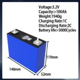 New LiFePO4 3.2V 100AH Lithium Iron Phosphate Battery cells for DIY 12V 24V 48V Solar System