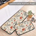 thumbnail image 6 of Dailycode 2 Pcs Kitchen Rug Set Non Slip Absorbent Soft Floor Mats for Kitchen Bathroom Pretty Flowers and Leaf 19.7"x27.6"+19.7"x47.2", 6 of 7