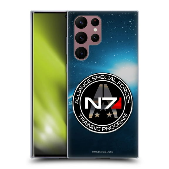 Head Case Designs Officially Licensed EA Bioware Mass Effect 3 Badges And Logos N7 Training Program Soft Gel Case Compatible with Samsung Galaxy S22 Ultra 5G