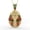 Yellow Gold Finish, variant on Real Genuine 2.00 Cwt Moissanite Diamond Iced Out Egyptian Pharaoh King Tut Mummy Red Enamel Custom 14K Gold Finish Pendant Charm