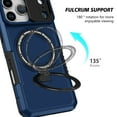 thumbnail image 5 of Case for iPhone 17 Pro, with Sliding Camera Cover & Ring Kickstand, Military Grade Drop Protective Hybrid Shockproof Anti-fall Phone Case Cover for iPhone 17 Pro, Royalblue, 5 of 7
