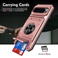 thumbnail image 6 of Dteck for Google Pixel 9 Pro XL Ring Stand Case, Shockproof TPU+PC Built-in Magnetic Kickstand with Card Holder Dual-Layer Design Heavy Duty Protection Phone Case, Rosegold, 6 of 7