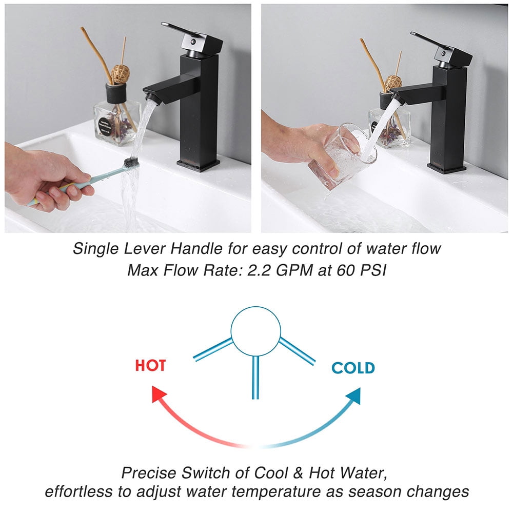 Aquaterior Modern 1 Hole Bathroom Faucet Vanity Sink Basin DIY Home ORB
