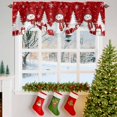 thumbnail image 3 of Christmas Red Snowman Tie Up Valances Curtain, White Pine Tree Xmas Ballssnowflakes Adjustable Rod Pocket Short Window Treatment Tie Up Curtains Valances for Kitchen Living Room Bathroom 42x18 Inches, 3 of 9