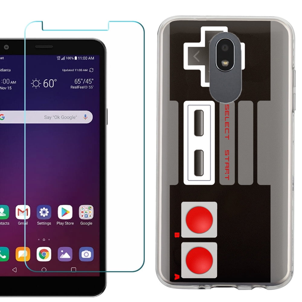 For LG Journey LTE Case, Slim-Fit TPU Protective Phone Case with Tempered Glass Screen Protector, by OneToughShield ® - Game Controller