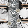 thumbnail image 1 of 3X Disco Table Runner Mirror Silver Foil Table Runner Glitter Metallic Table Cover for Disco Dance Wedding, 1 of 6