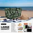 thumbnail image 5 of Xecao Green Snakeskin for versatile beach bag for women includes zipper pockets and waterproof material, ideal for vacations and adventures., 5 of 7