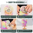thumbnail image 4 of Abstract Rainbow Tie-dye Pink Bedside Table Lamp LED Warm Lights with USB Charging Port Retro Cylinder Desk Lamps, 4 of 7