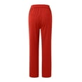 thumbnail image 5 of Fiaer,Womens Pants Straight Leg,Joggers for Women Plus Size Buttons,Women's High Waisted Casual Trendy Trousers with Pocket Red M, 5 of 5