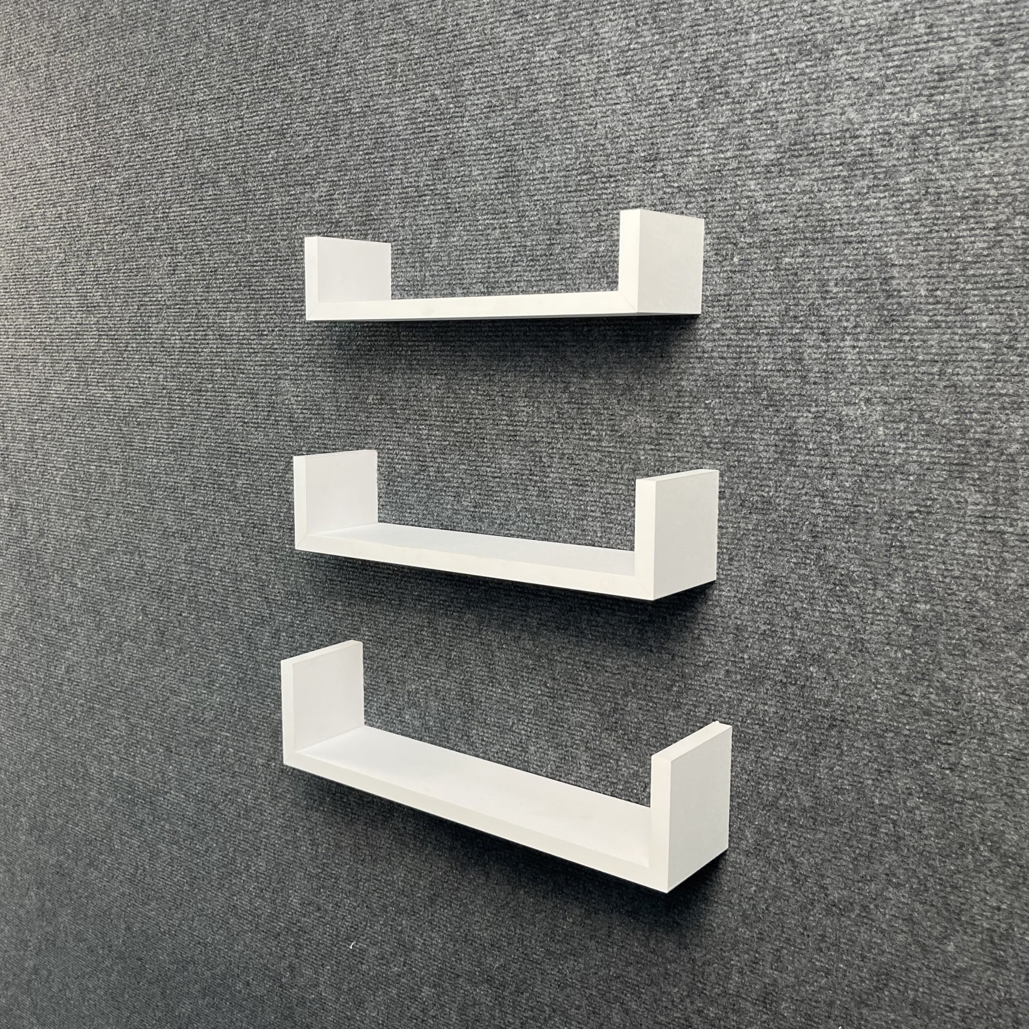 Abrihome White Floating Wall Shelves 3-Tier, Home & Office Decor