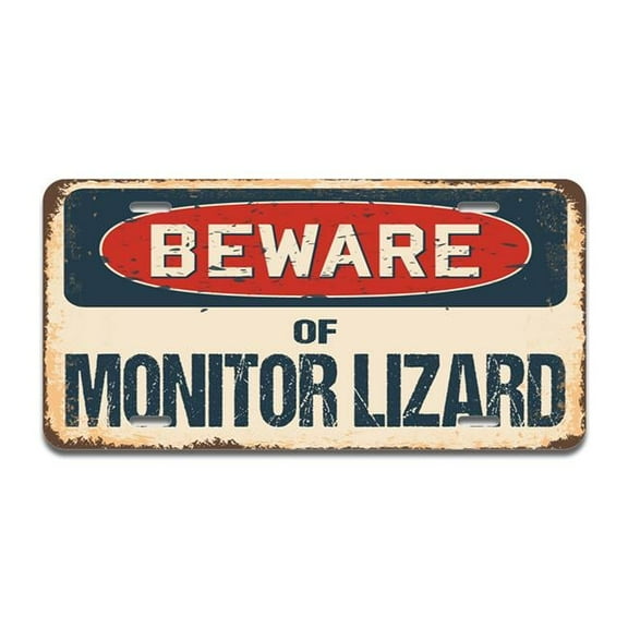 SignMission A-LP-04-862 Beware of Monitor Lizard Aluminum License Plate