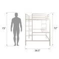 thumbnail image 5 of Novogratz Maxwell Metal Full Loft Bed with Desk & Shelves, Off White/Off White, 5 of 21