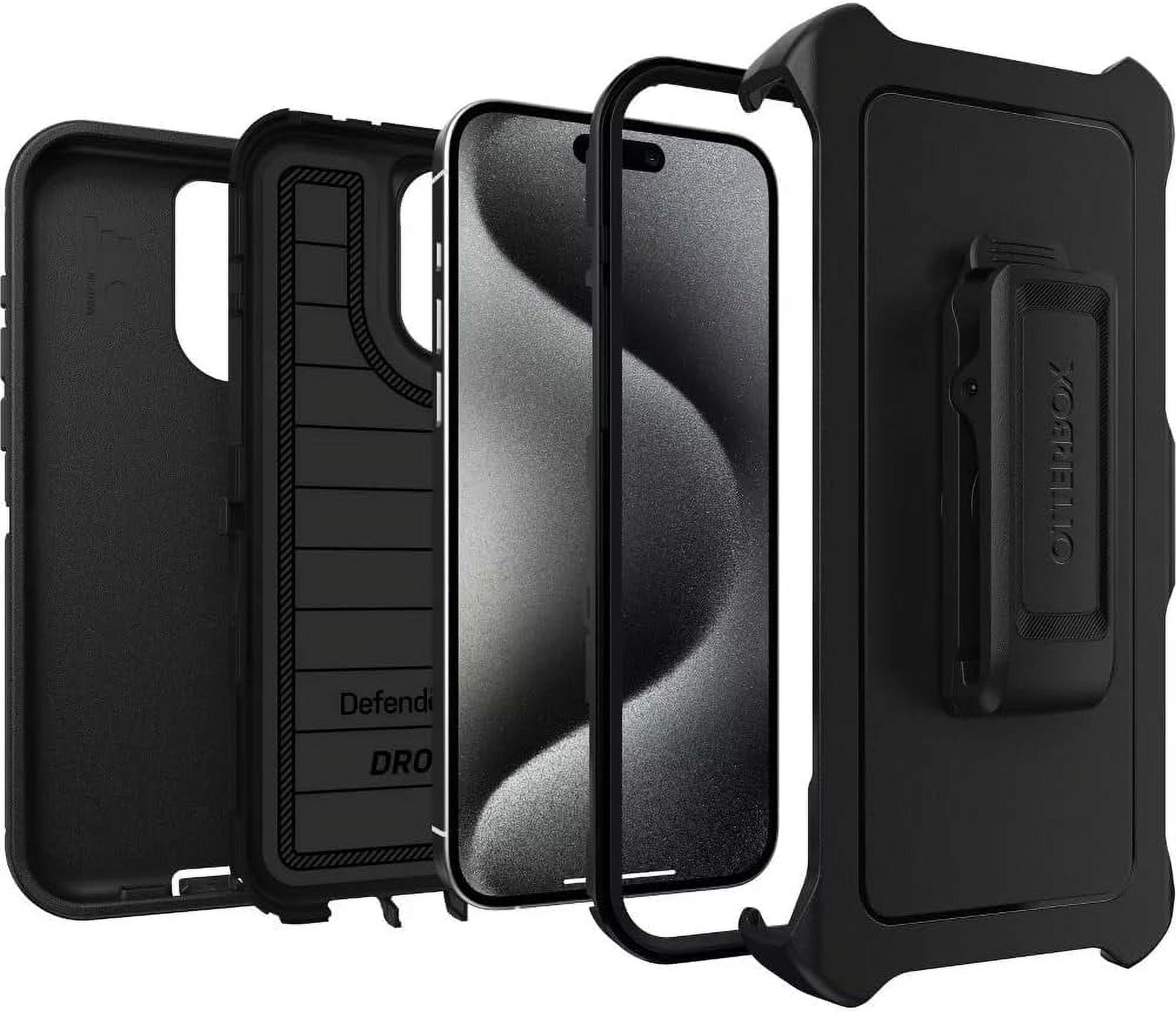 OtterBox iPhone 15 Pro Max (Only) - Defender Series Pro Case - Black - Screenless - Rugged & Durable - with Port Protection - Holster Clip Includes
